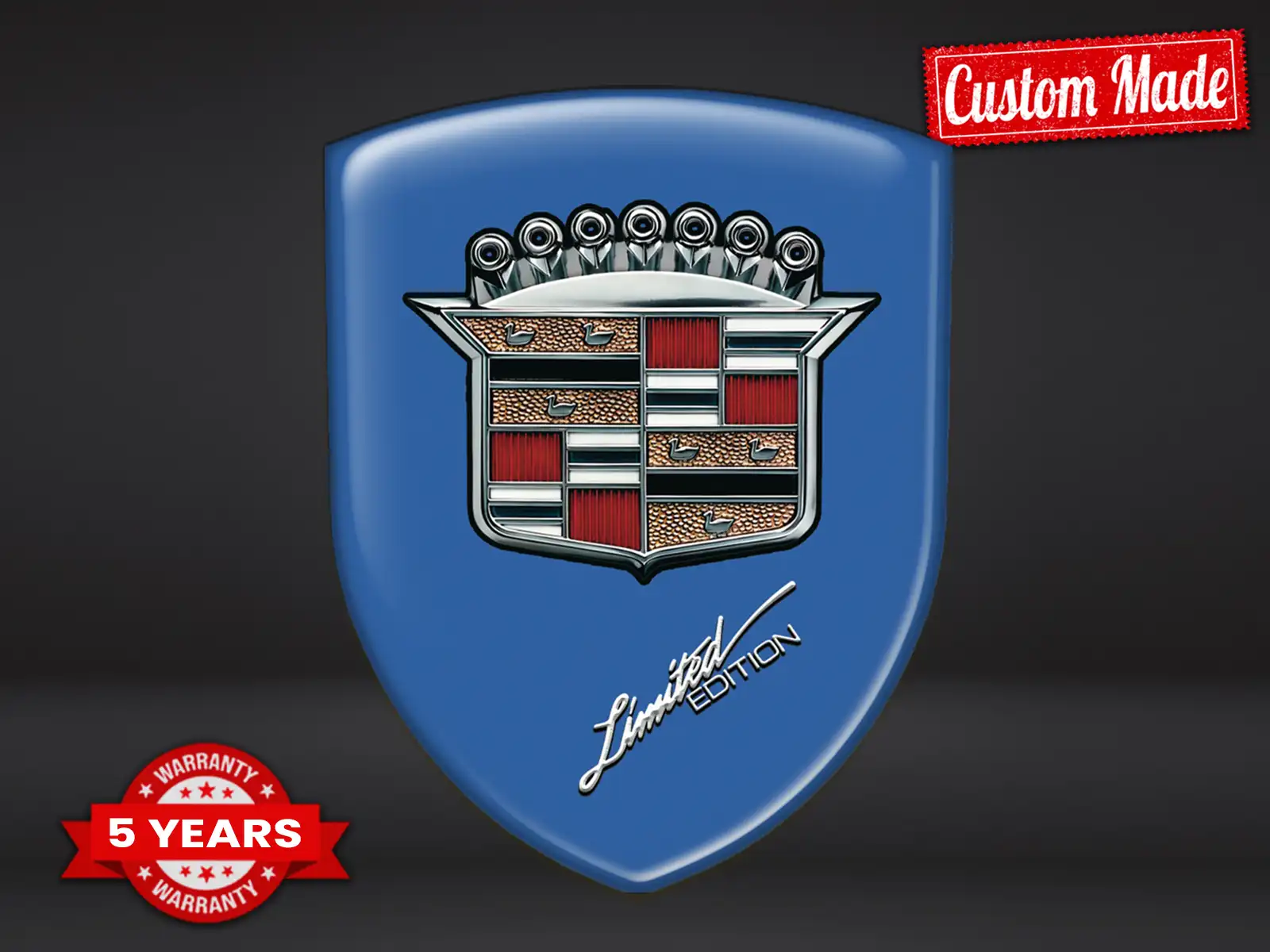 Cadillac Silikon Sticker Premium Design Glänzende Domes